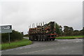 Timber load turning off the A18 near Great Limber