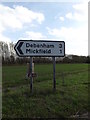 TM1261 : Roadsign on Debenham Road by Geographer