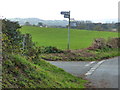 The Raglan turning at the crossroads west of Tregare