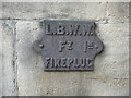 Fire plug marker plate on the church, Sowerby Bridge