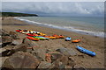 Canoes on Praa Sands