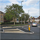 TL4757 : Perne Road: reworked roundabout by John Sutton