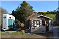 Office and trailer at Lower Stonehouse Farm riding school