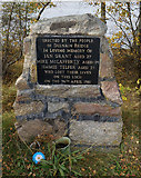 NH8609 : Memorial at Loch Alvie by Ian S