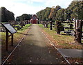 Yew-lined path to Whitchurch Road Cemetery chapel, Wem