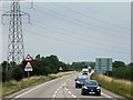 SK8037 : Power Lines Crossing the A52 near Bottesford by David Dixon