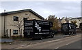 Two Howards of Monmouth removals vehicles in Dixton Road, Monmouth