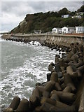 SZ5677 : Sea defences at Wheelers Bay by don cload