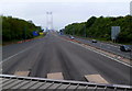 ST5689 : Towards the old Severn Bridge from the toll booths, Aust by Jaggery