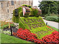 TL9925 : Colchester Castle - floral tank display by Chris Allen