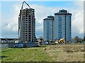 Arkleston Court: demolition in progress