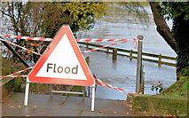 J3067 : "Flood" sign, Drumbeg, Dunmurry - November 2014(1) by Albert Bridge