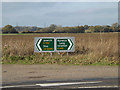 TM1783 : Roadsigns on the A140 Dickleburgh Bypass by Geographer