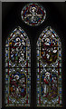 SK9576 : Stained glass window, St John the Baptist church, South Carlton by J.Hannan-Briggs
