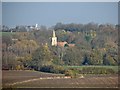 Coton Church from Red Meadow Hill in November