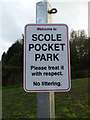 Scole Pocket Park sign