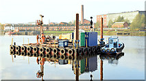 J3473 : Survey barge, River Lagan, Belfast - November 2014(5) by Albert Bridge
