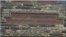 NY0429 : Inscribed stone, former Board School in Great Clifton by Graham Robson