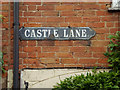 Enamel street nameplate, Castle Lane, Warwick