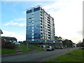 Block of flats undergoing recladding, Gaer Rd, Newport