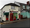 Graigwen Stores, phonebox and postbox, Pontypridd