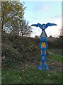 SJ9493 : Sustrans milepost at Foxholes by Gerald England