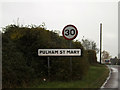 TM2085 : Pulham St Mary Village Name sign on Norwich Road by Geographer