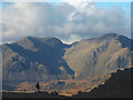 NY2107 : The Scafells from Grey Friar by Karl and Ali