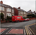 Red Hovis van in Heather Road, Newport