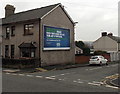 Halifax Bank advertising on a Caerleon Road corner wall, Newport