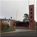 SO7847 : Malvern Fire Station and tower by Jaggery