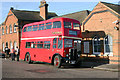 Vintage bus at Upminster station