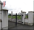 Ornamental gates at Moneyslane Orange Hall, the home of Loyal Orange Lodge No 569