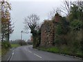 Stone support for the former railway bridge, Hanwood