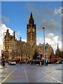 SJ8398 : Christmas Market Outside Manchester Town Hall by David Dixon