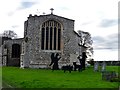 TL3042 : St Catherine's church, Litlington and nativity silhouette by Bikeboy