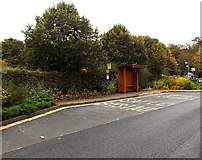 SJ2837 : Wooden shelter at Chirk Railway Station bus stop by Jaggery