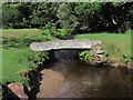 Ancient stone slab bridge over Penpont Water at Bowithick