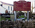 Bethel Baptist Church nameboard and churchyard, Laleston