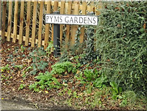 TL2256 : Pyms Gardens sign by Geographer