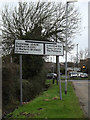 TL1859 : Roadsign on the B1046 Potton Road by Geographer