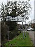 TL1859 : Roadsign on the B1046 Potton Road by Geographer