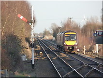 TL2796 : Train to Birmingham passing Whittlesea by Alan Murray-Rust