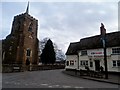 TL2452 : St Mary's church and the Wheatsheaf pub, Gamlingay by Bikeboy