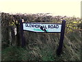 Damaged road sign along Glenhordial Road