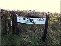 H4776 : Damaged road sign along Glenhordial Road by Kenneth  Allen