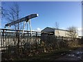 Crane and factory unit on Apedale Road