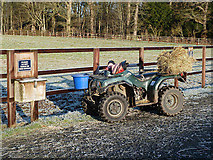 NT7034 : A quad bike and paddock field at Floors Castle Estate by Walter Baxter