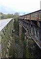 SK1373 : Twin steel former rail bridges the left carrying the Monsal Trail by Steve  Fareham