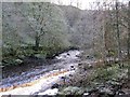 The River Irthing north of the Gilsland Spa Hotel